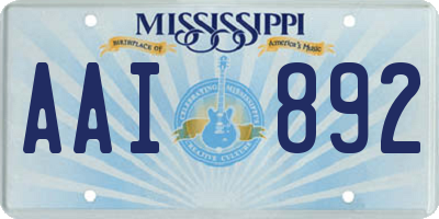 MS license plate AAI892