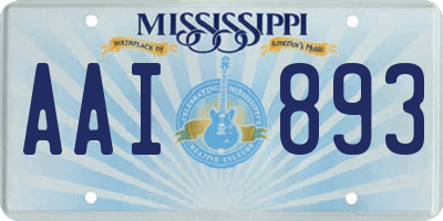 MS license plate AAI893