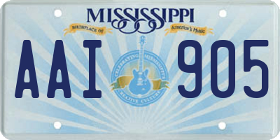 MS license plate AAI905