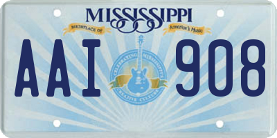 MS license plate AAI908