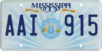 MS license plate AAI915