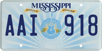 MS license plate AAI918