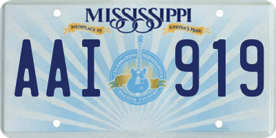 MS license plate AAI919