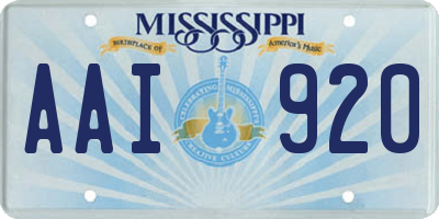 MS license plate AAI920