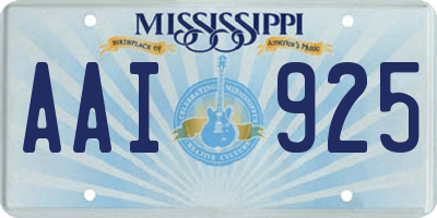 MS license plate AAI925