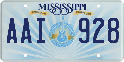 MS license plate AAI928