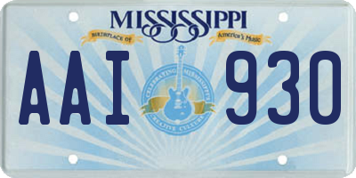 MS license plate AAI930