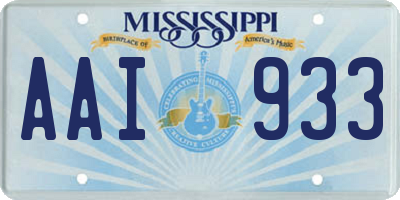 MS license plate AAI933