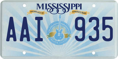 MS license plate AAI935