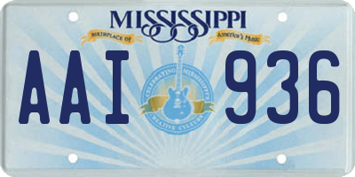 MS license plate AAI936