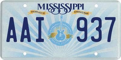 MS license plate AAI937