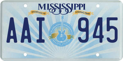 MS license plate AAI945