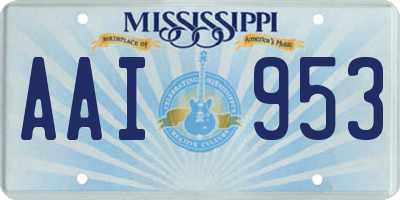 MS license plate AAI953