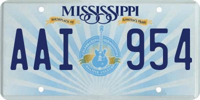 MS license plate AAI954