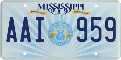 MS license plate AAI959