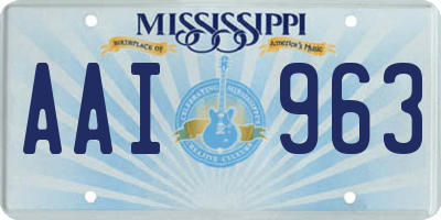 MS license plate AAI963