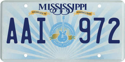 MS license plate AAI972