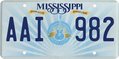 MS license plate AAI982