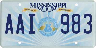 MS license plate AAI983