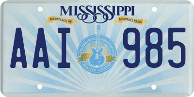 MS license plate AAI985