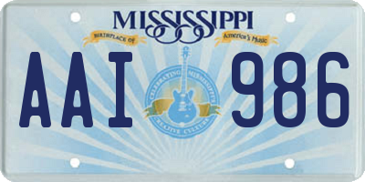 MS license plate AAI986