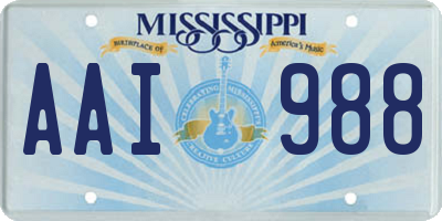 MS license plate AAI988