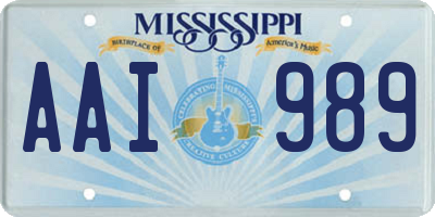 MS license plate AAI989