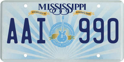 MS license plate AAI990