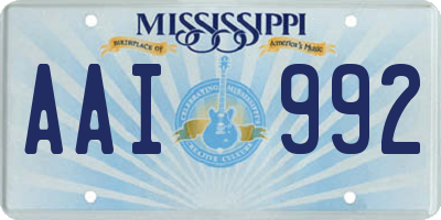 MS license plate AAI992