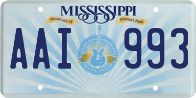 MS license plate AAI993