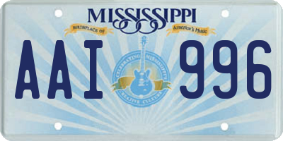 MS license plate AAI996