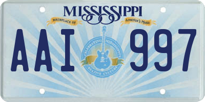 MS license plate AAI997