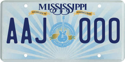 MS license plate AAJ000