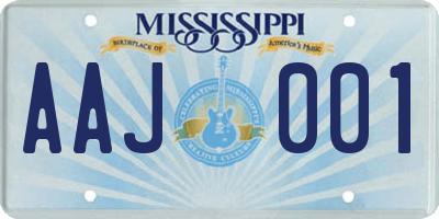 MS license plate AAJ001