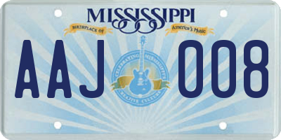 MS license plate AAJ008