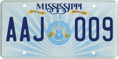 MS license plate AAJ009