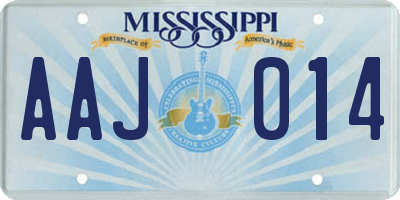 MS license plate AAJ014