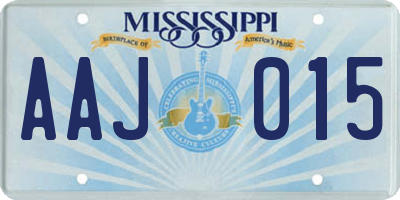 MS license plate AAJ015