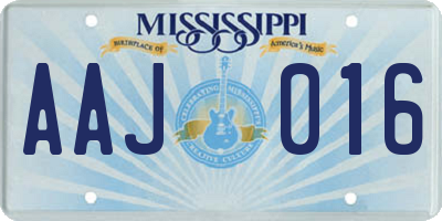 MS license plate AAJ016