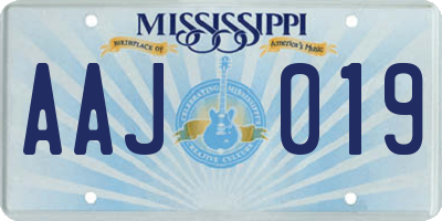 MS license plate AAJ019