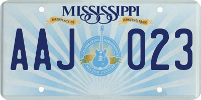 MS license plate AAJ023