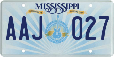 MS license plate AAJ027