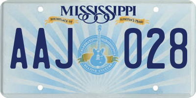 MS license plate AAJ028