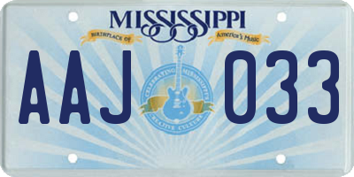 MS license plate AAJ033