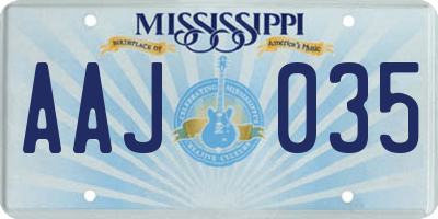 MS license plate AAJ035