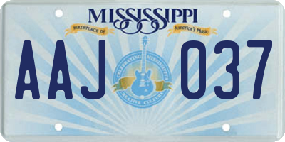 MS license plate AAJ037