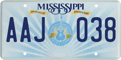 MS license plate AAJ038