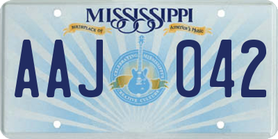 MS license plate AAJ042