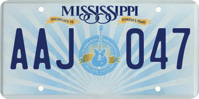 MS license plate AAJ047