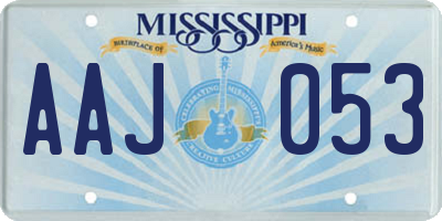 MS license plate AAJ053